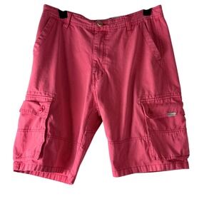AKOO IND EMPIRE Men's Coral Cargo Shorts Size 36 Cotton Casual Streetwear Summer